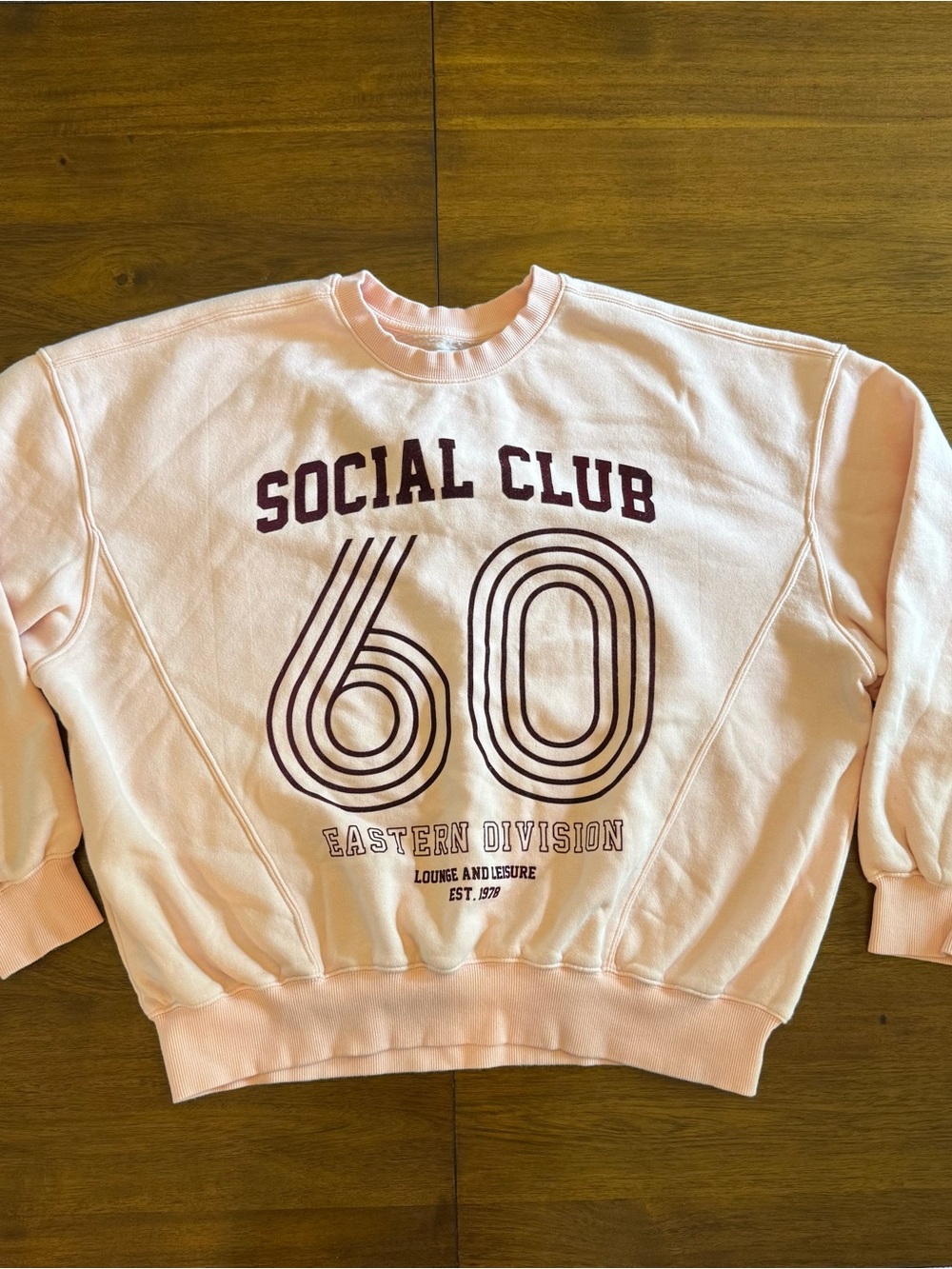 Arizona Jean Company Light Pink Sweatshirt with Maroon '60' Graphic